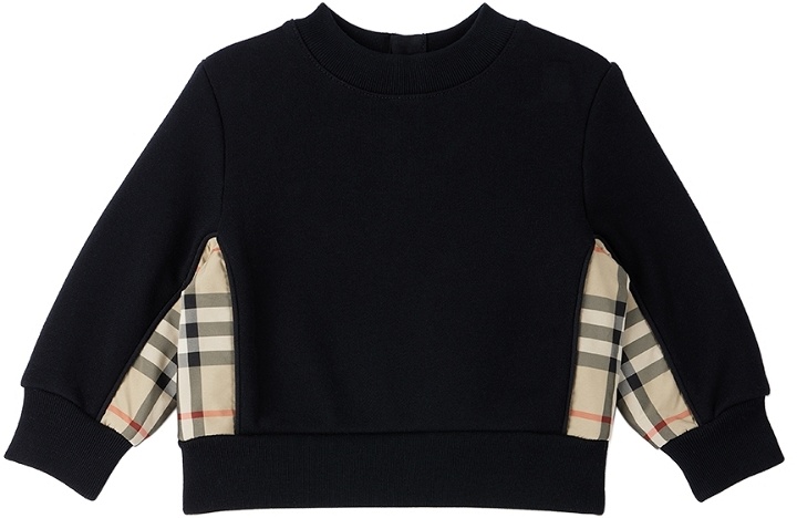 Photo: Burberry Baby Black Vintage Check Panel Sweatshirt