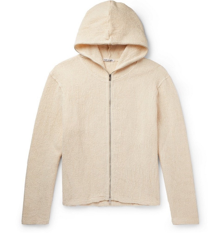 Photo: Our Legacy - Waffle-Knit Linen and Cotton-Blend Hoodie - Off-white