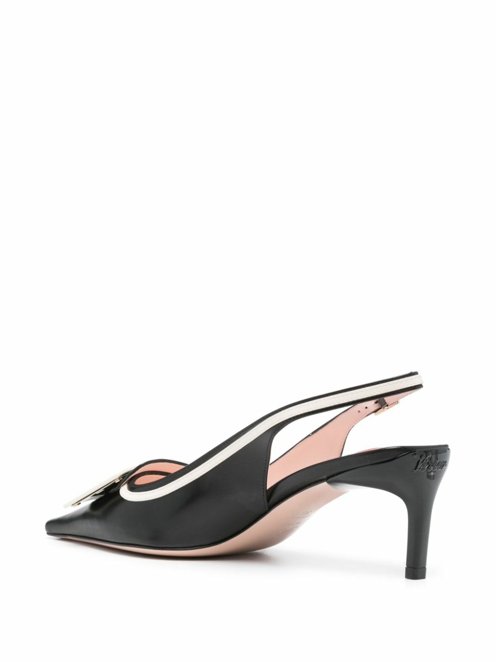 パンプス ROGER VIVIER VIV CANARD LEATHER PUMPS Viv' Canard Slingback Pumps in leather Black Woman