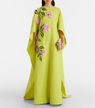 Oscar de la Renta Porcelain Flower wool-blend gown