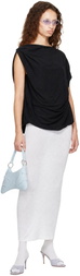 Entire Studios Black Lycra Side Drape Top