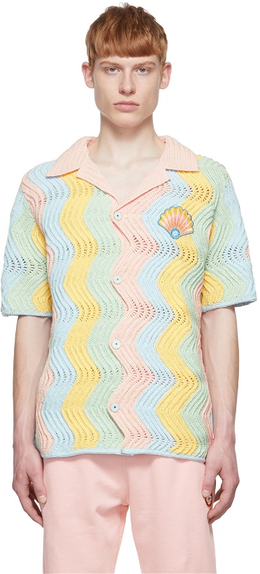 Photo: Casablanca Multicolor Knit Casa Shell Shirt