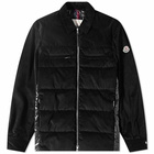 Moncler Men's Silali Cord Down Bomber Jacket in Black