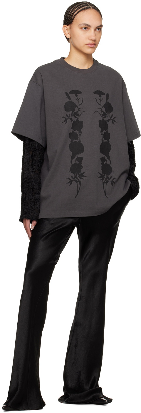 Song for the Mute Gray 'Black Foliage' Long Sleeve T-Shirt