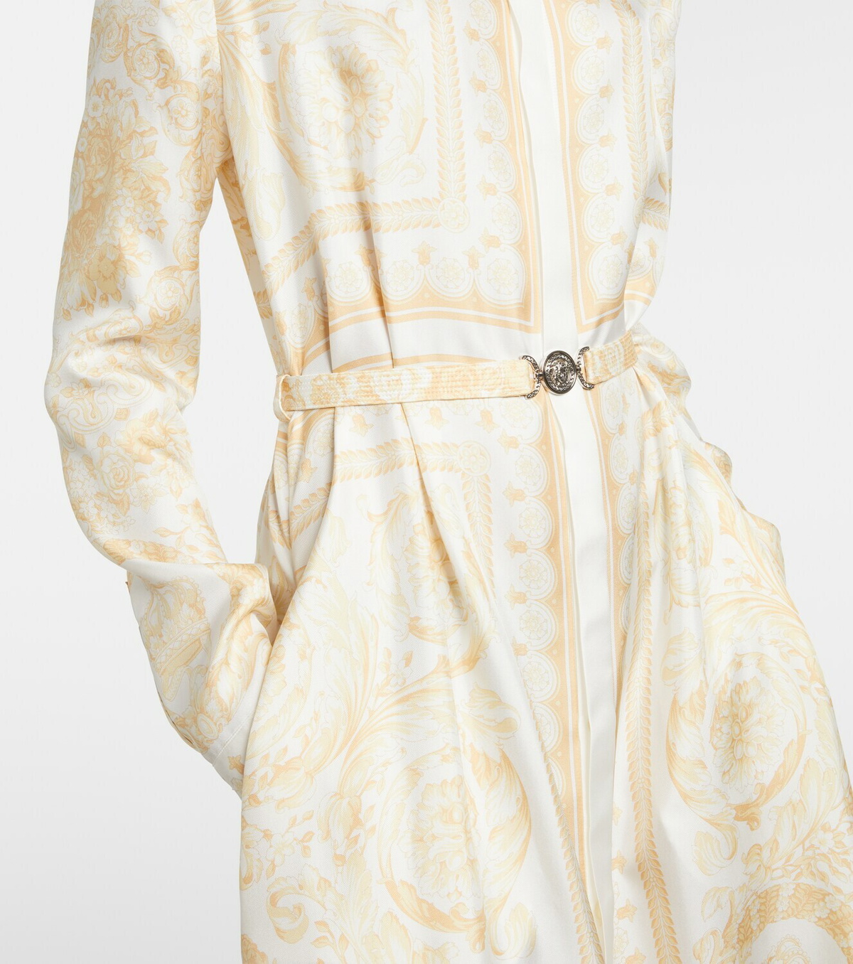 Versace Barocco silk twill shirt dress