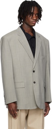 RECTO Gray Oversize Single Breasted Blazer