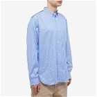 Junya Watanabe MAN Men's Cotton Broadstripe Mix Panel Shirt in Blue/White