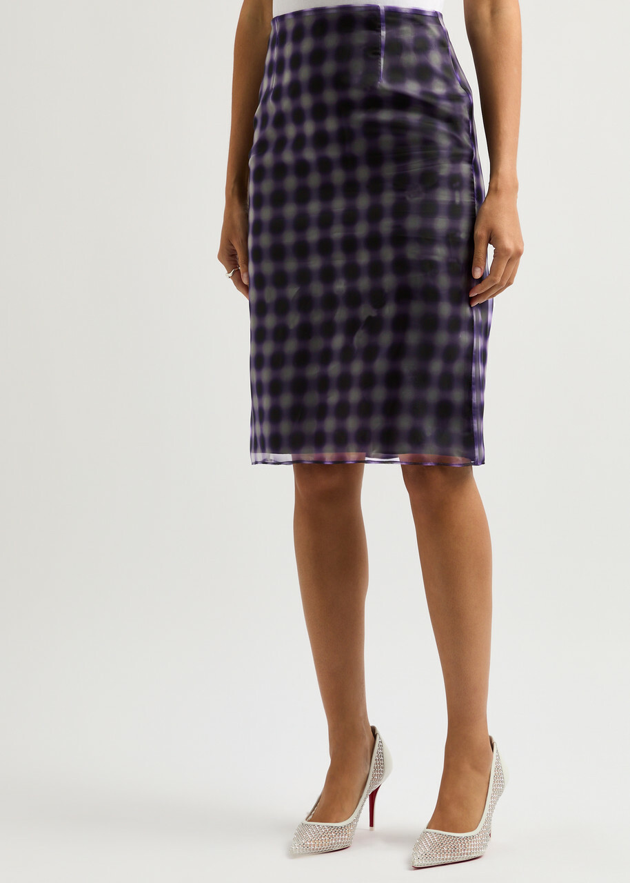 16 Arlington Este Printed Chiffon Skirt Violet
