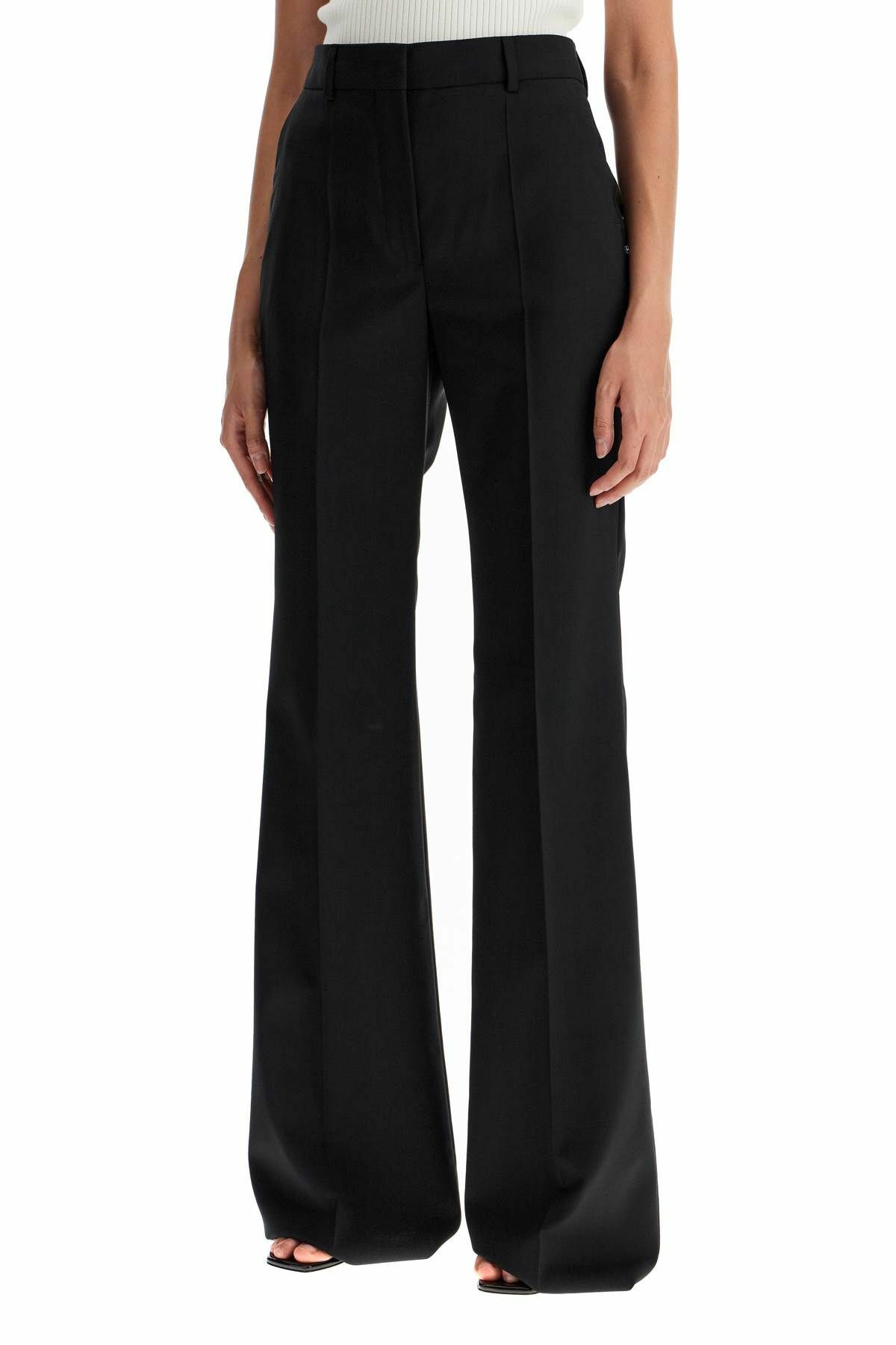 SPORTMAX flared wool stretch pants Black