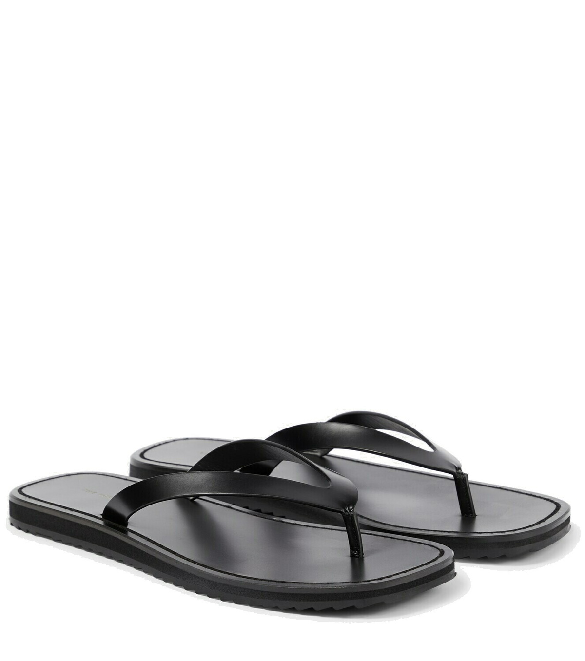☆関税込み☆【The Row】Cord leather thong sandals THE ROW Cord Leather Thong Sandals in Black | endource
