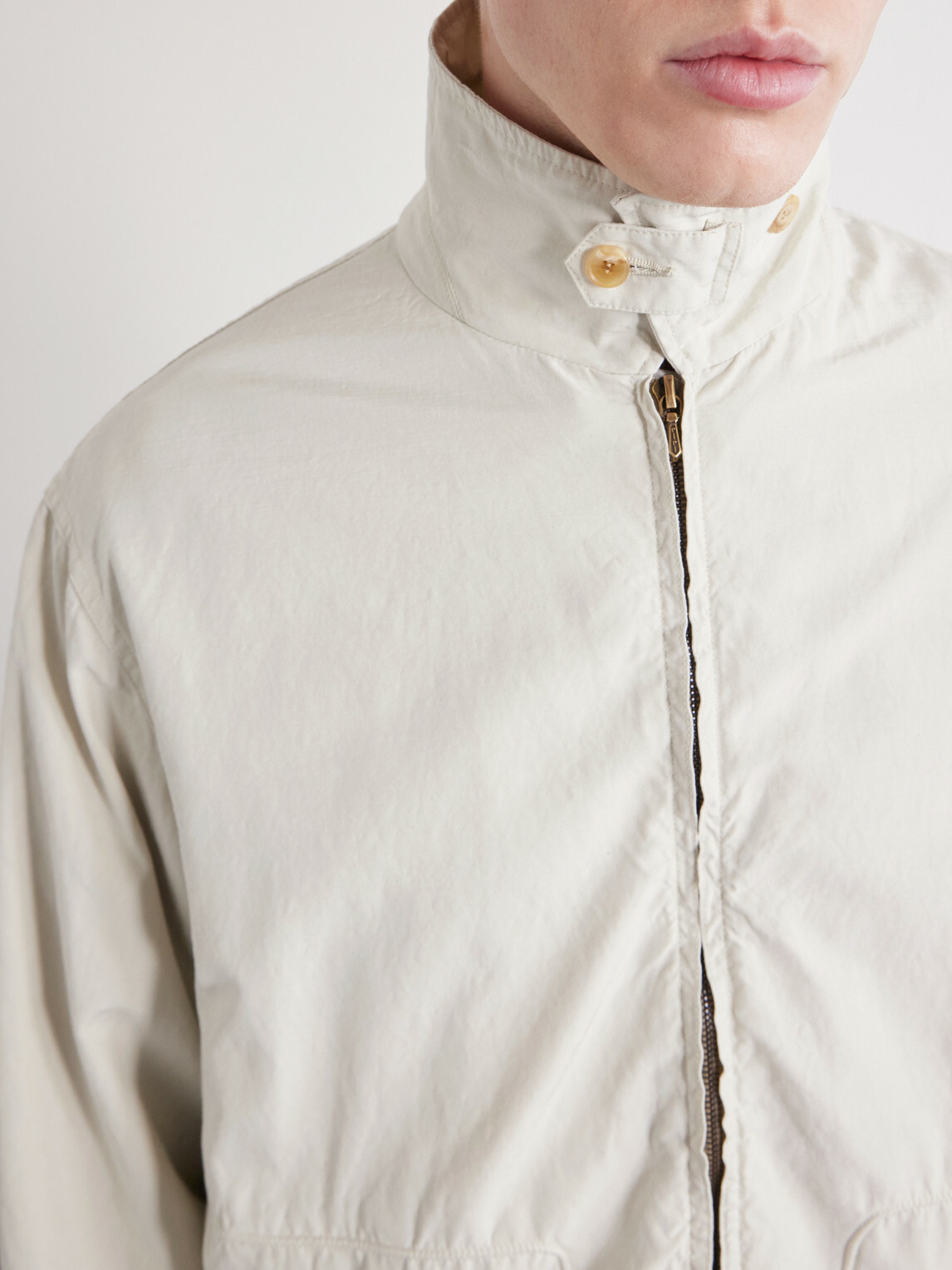 A.PRESSE - Silk and Cotton-Blend Gabardine Coach Jacket - Neutrals