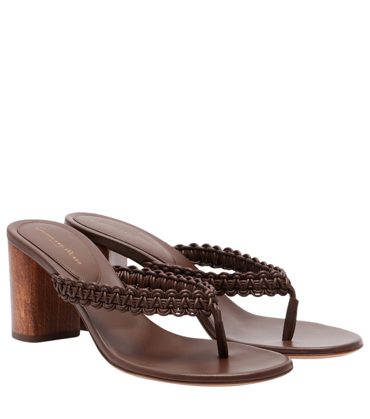 Photo: Gianvito Rossi Braided leather thong sandals