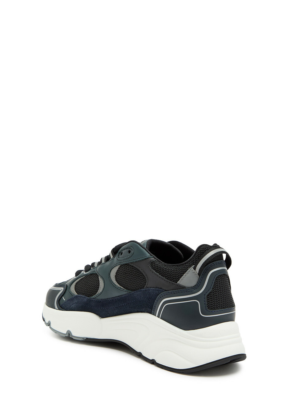 Cleens Pulse Runner Panelled Mesh Sneakers Navy