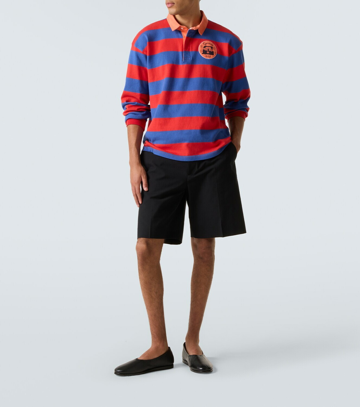 Bode Striped cotton polo shirt