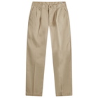 orSlow Men's Two Tuck Wide Pant in Khaki