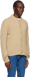 Palm Angels Beige Embroidered Cardigan