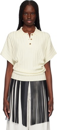 RECTO Off-White Dolman Sleeves Knit Polo
