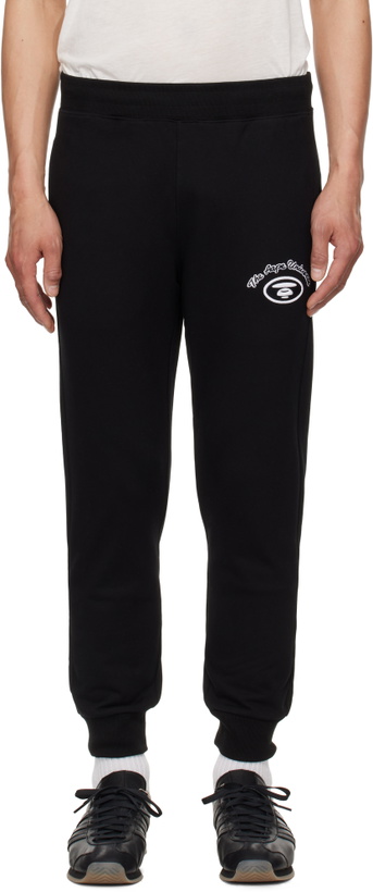 Photo: AAPE by A Bathing Ape Black 'AAPE' Basic Sweatpants