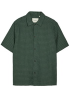 Les Deux Checked Seersucker Shirt Green