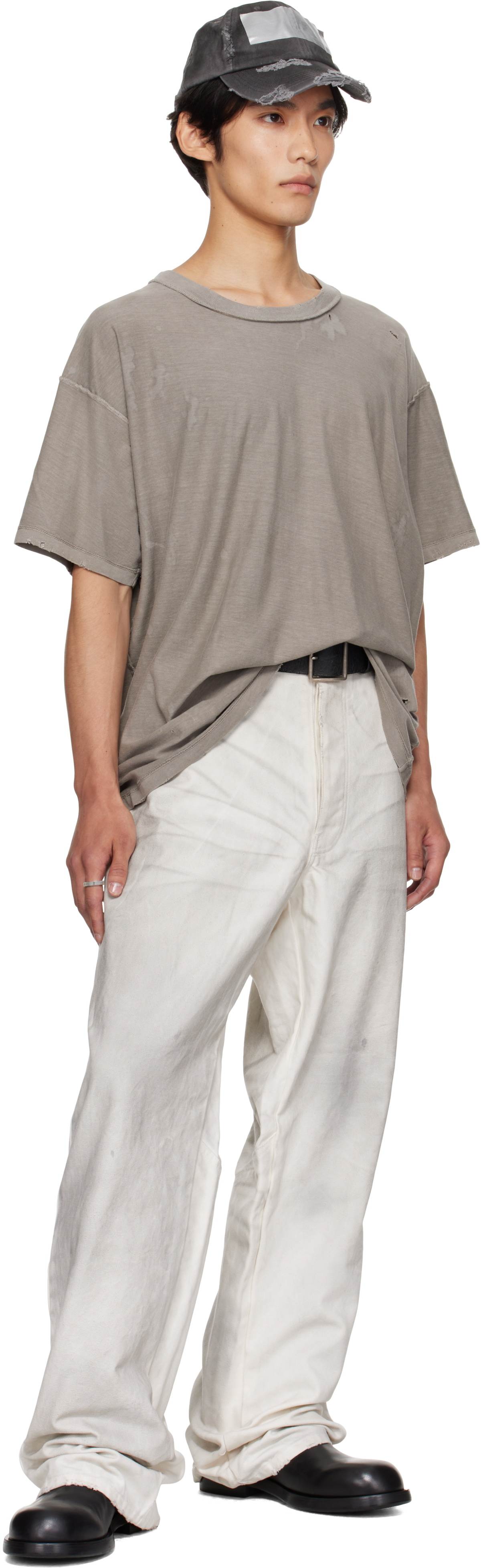 ALEXANDER DIGENOVA Gray Bleach T-shirt