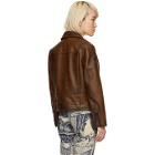 Acne Studios Brown Leather New Merlyn Jacket