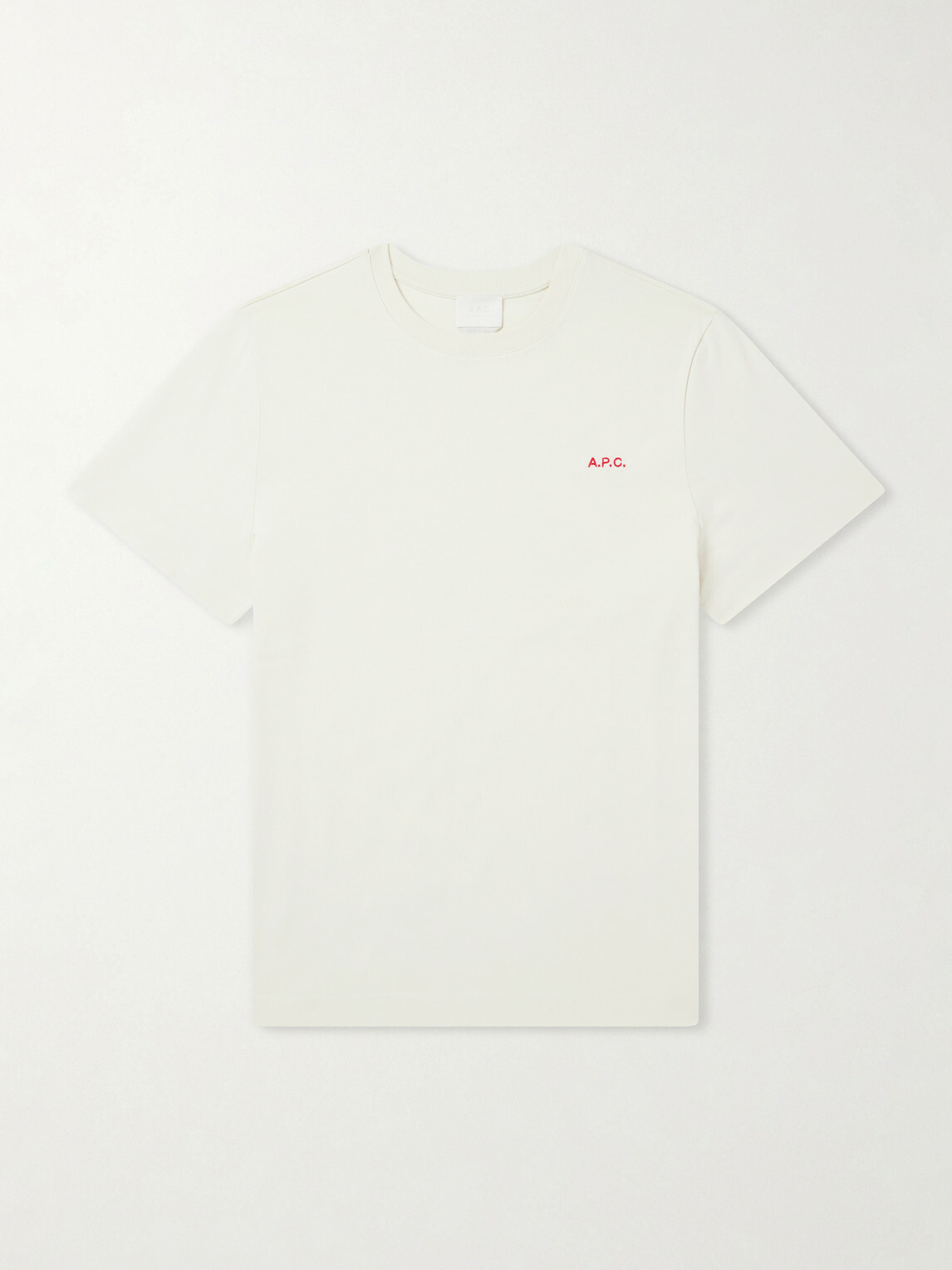 A.P.C. - Oliver Logo-Embroidered Cotton-Jersey T-Shirt - Neutrals