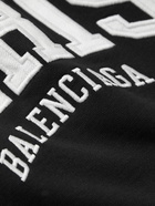 Balenciaga - Oversized Printed Cotton-Jersey Hoodie - Black