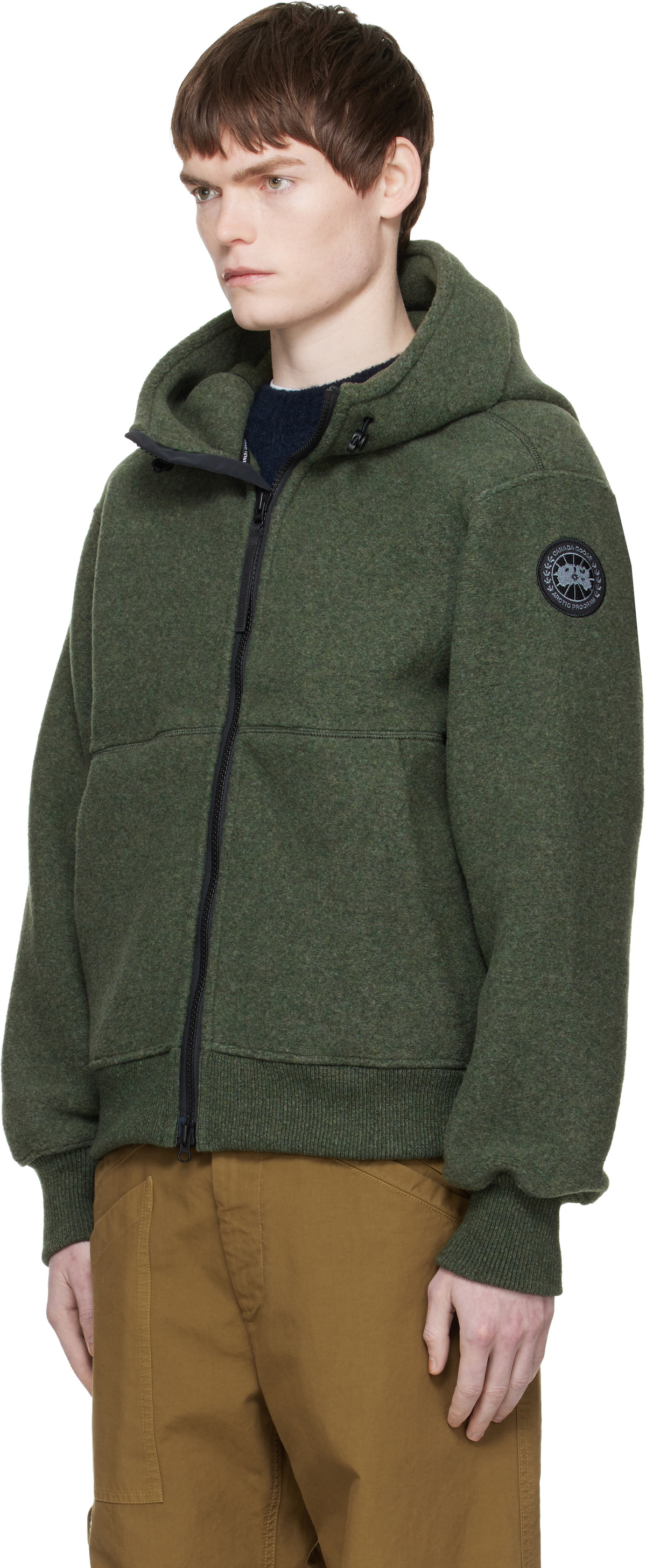 Canada Goose Khaki 'Black Label' Chilliwack Fleece Bomber Jacket