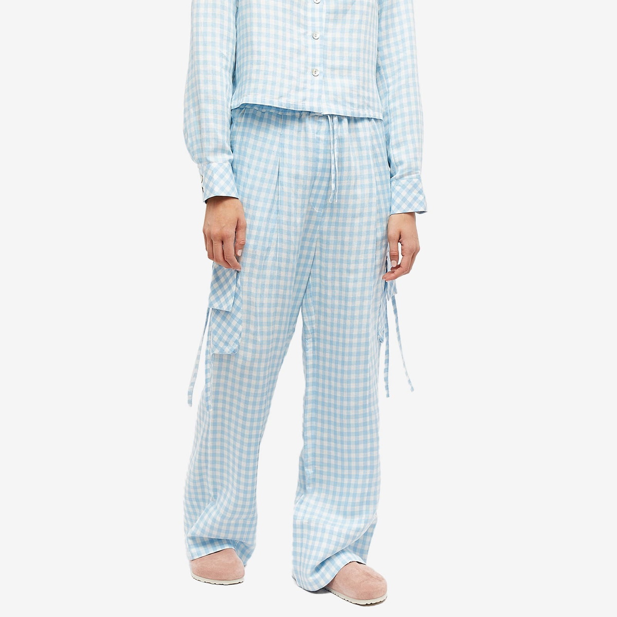 Sleeper Women's Safari Cargo Pants in Blue/White Sleeper