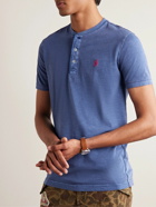 Polo Ralph Lauren - Logo-Embroidered Cotton-Jersey Henley T-Shirt - Blue