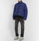 Balenciaga - Oversized Quilted Shell Hooded Jacket - Men - Blue