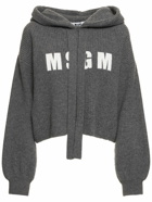 MSGM - Logo Oversized Wool Blend Knit Hoodie