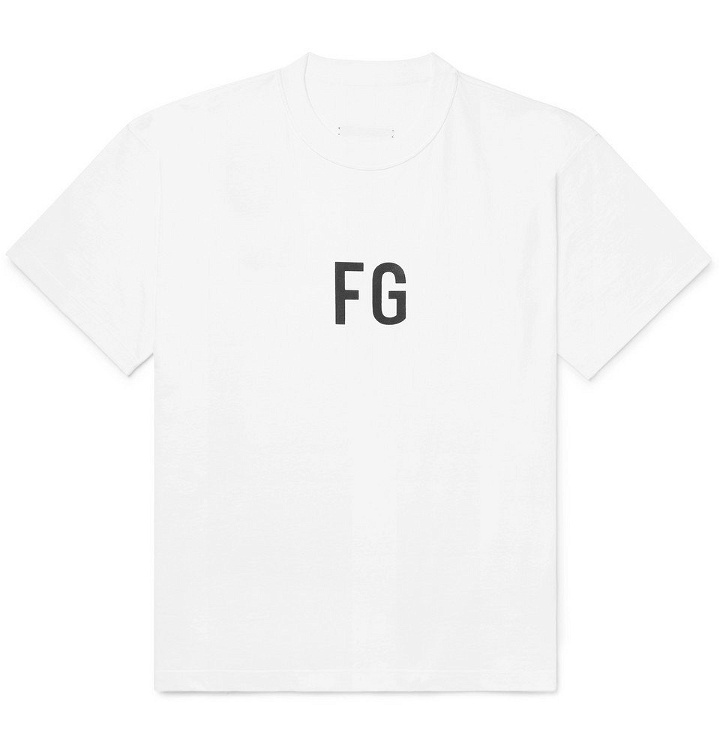 Photo: Fear of God - Oversized Logo-Print Cotton-Jersey T-Shirt - White