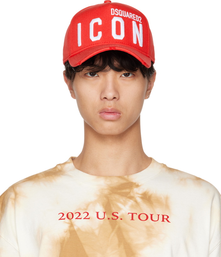 Photo: Dsquared2 Red 'Be Icon' Baseball Cap