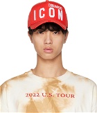 Dsquared2 Red 'Be Icon' Baseball Cap