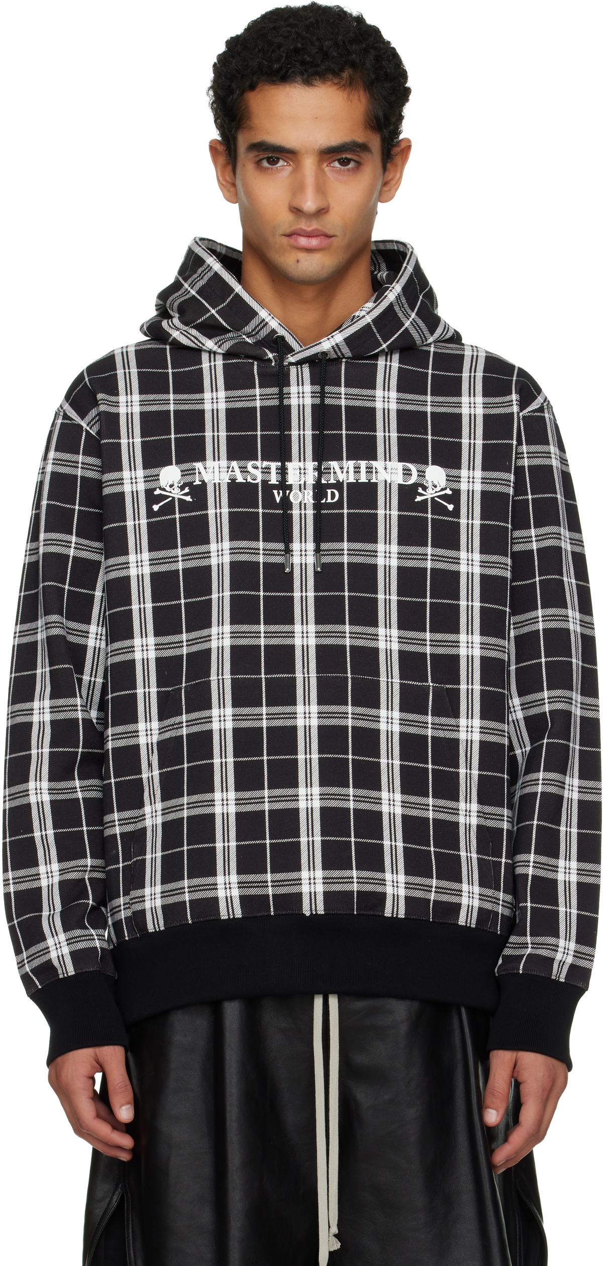 MASTERMIND WORLD Black Plaid OG Logo Hoodie