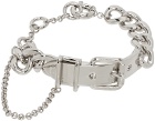 Acne Studios Silver Buckle Chain Bracelet