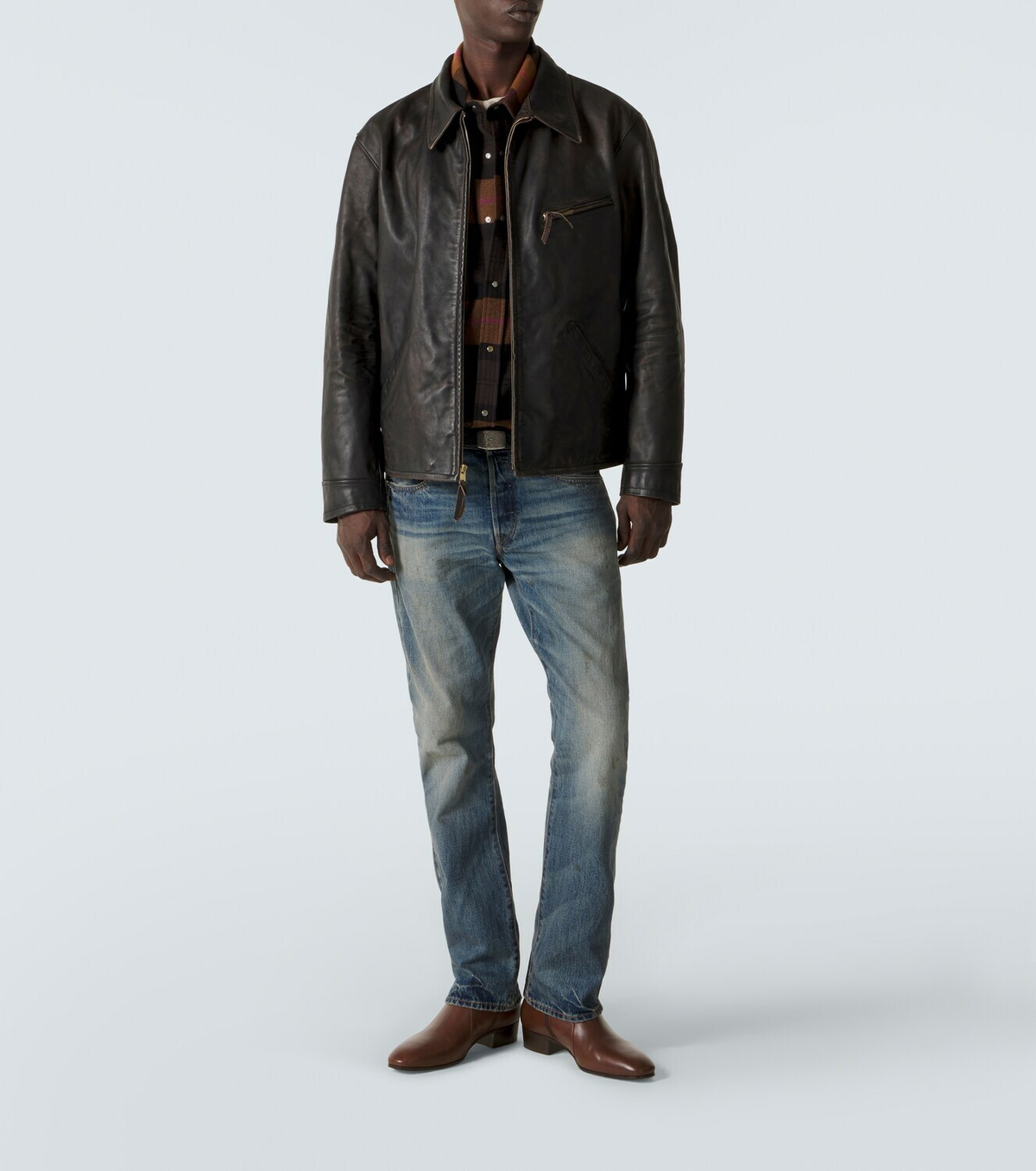 RRL Lynton leather biker jacket