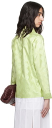 SUPER YAYA Green Bazan Long Sleeve Polo