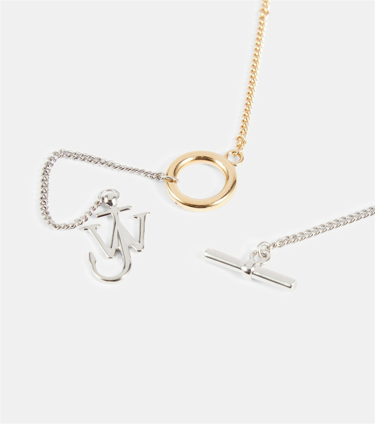 JW Anderson - Logo gold–plated pendant necklace JW Anderson