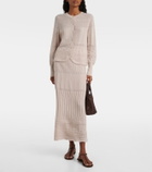 Eres Rythmee pointelle wool and cashmere midi skirt