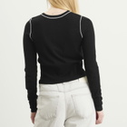 ST. Agni Women's Wool Fine Line Cardigan in Black/Off White