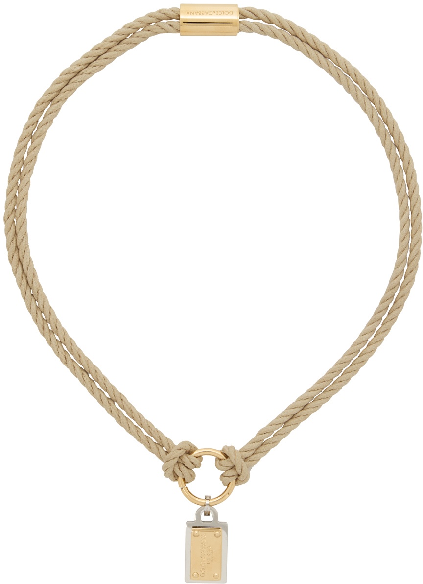 Photo: Dolce & Gabbana Beige Marina Cord Necklace