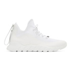 Fendi White Tech Knit High-Top Sneakers