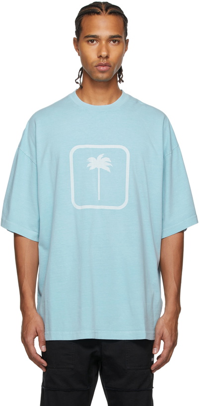 Photo: Palm Angels Blue Creative Services Print T-Shirt