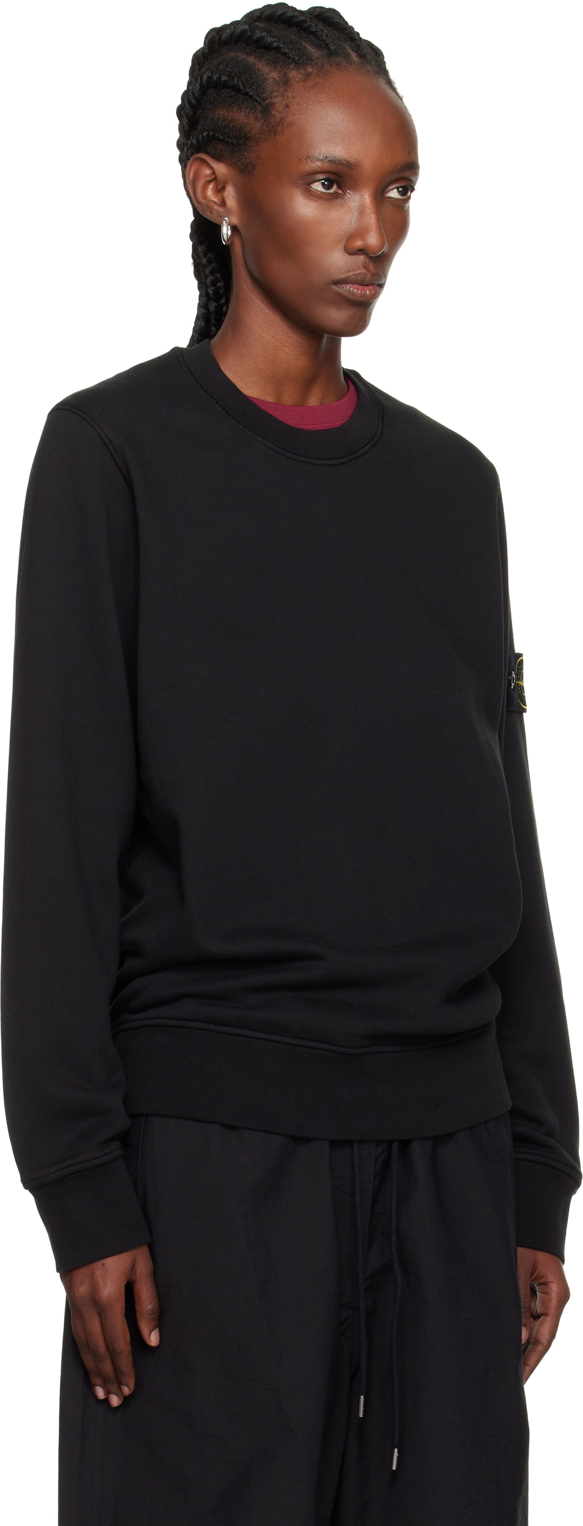 Stone Island Black 6100060 Organic Cotton Fleece Sweatshirt