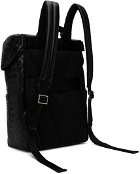 Bottega Veneta Black Intrecciato Flap Backpack
