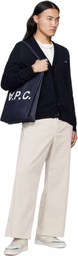 A.P.C. Off-White & Blue Plain Sneakers