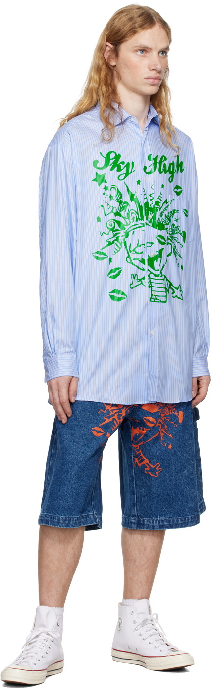Sky High Farm Workwear Blue Mindblown Print Shirt