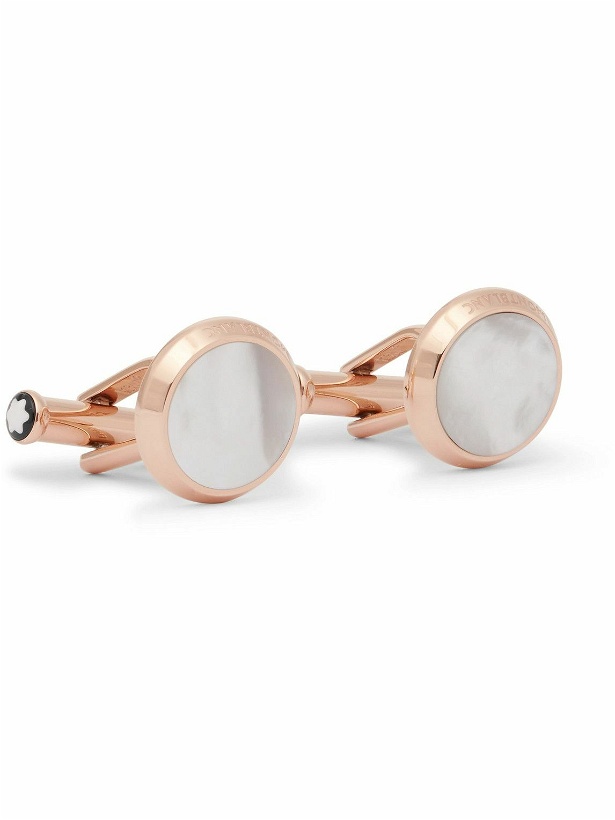 Photo: Montblanc - Meisterstück Rose Gold-Tone Mother-of-Pearl Cufflinks